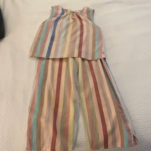 Pink chicken striped set